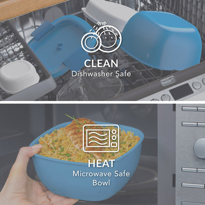 Bentgo® Salad Container (2-Pack) - Blue | Dishwasher Safe and Microwave Safe