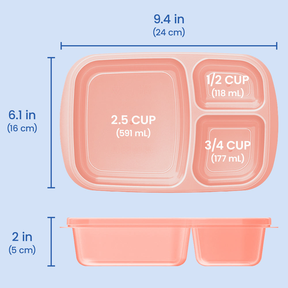 Bentgo® Easyboxes 4-Compartment Snack Containers 8-Piece Set - Pastels | Dimensions