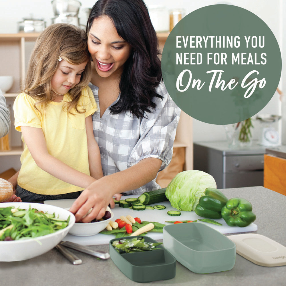 Bentgo® Deluxe 4-Piece Lunch Set | Bento Box Lunch Set - Khaki Green