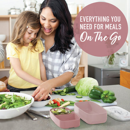 Bentgo® Deluxe 4-Piece Lunch Set | Bento Box Lunch Set - Blush