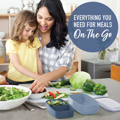 Bentgo® Deluxe 4-Piece Lunch Set | Bento Box Lunch Set - Slate