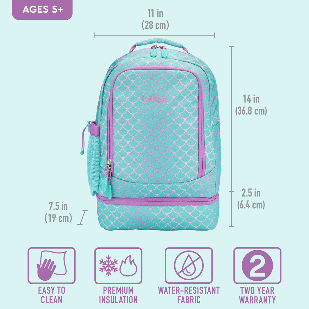 Bentgo® Kids Backpack & Lunch Bag | Mermaid Scales