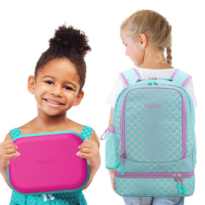 Bentgo® Chill Kids Lunch Box & Backpack / Mermaid Scales / Fuchsia