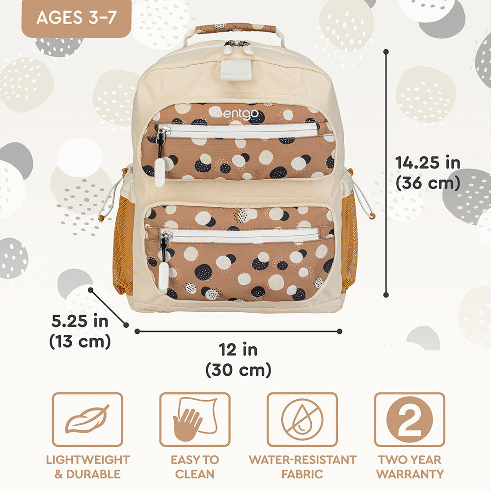 Bentgo®️ Kids Backpack - Whimsy & Wonder - Spots and Dots | Lightweight, Durable, And Easy To Clean Kids Backpack
