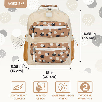 Bentgo®️ Kids Backpack - Whimsy & Wonder - Spots and Dots | Lightweight, Durable, And Easy To Clean Kids Backpack