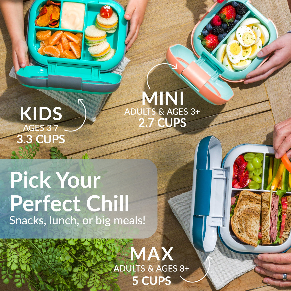 Bentgo® Chill Mini Lunch Box - Crisp Grays | Pick Your Perfect Chill - Snacks, Lunch Or Big Meals!
