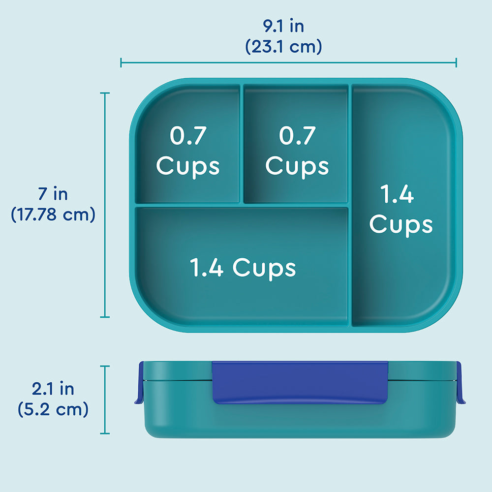 Bentgo® Kids Snap & Go Lunch Box | Sharks - Product Dimensions