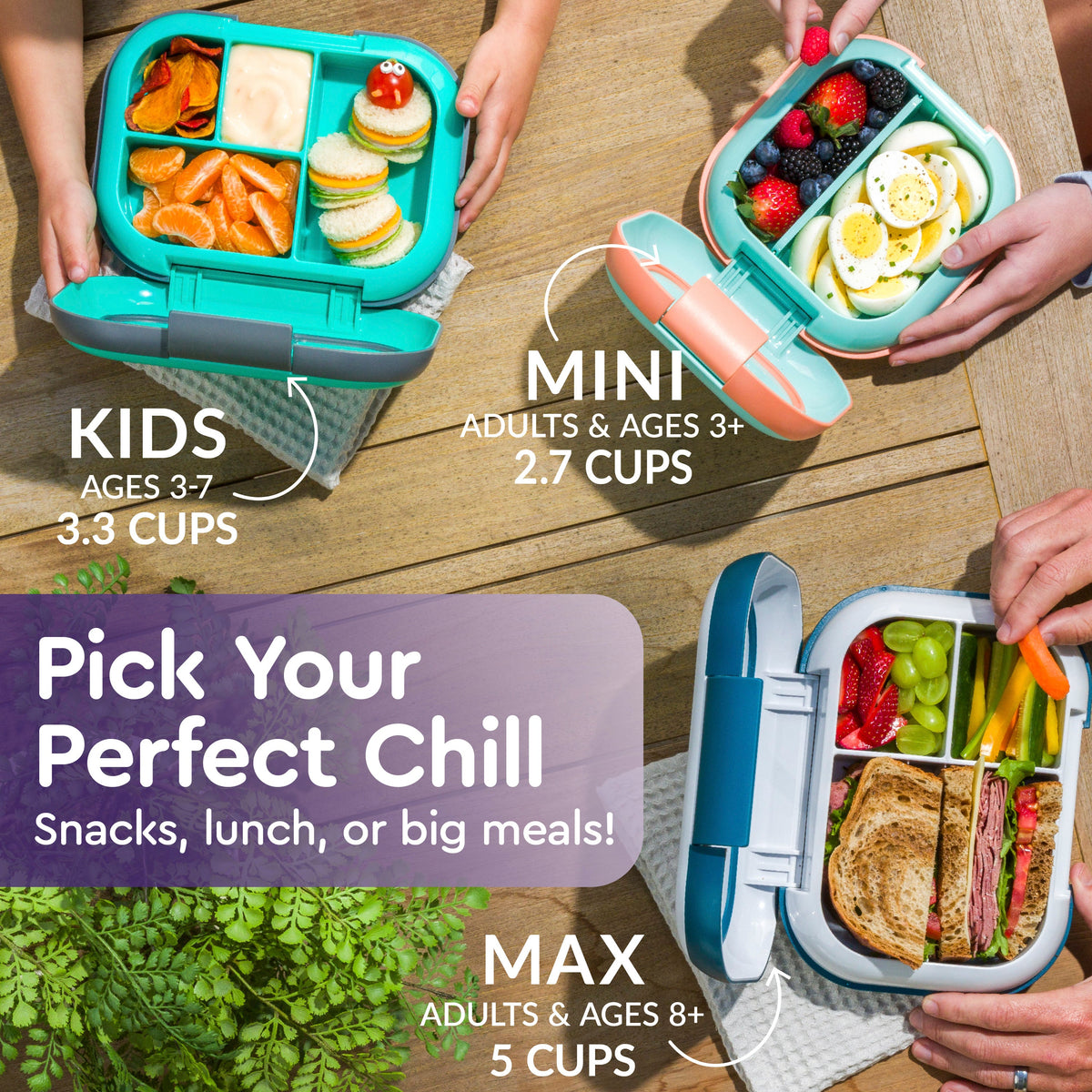 Bentgo® Chill Kids Lunch Box - Purple | Pick Your Perfect Chill - Snacks, Lunch, Or Big Meals