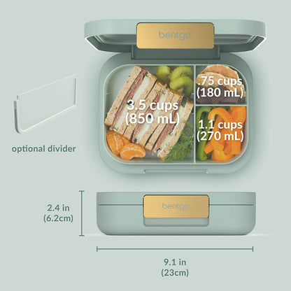 Bentgo® Modern Lunch Box - Mint Green | Product Dimensions