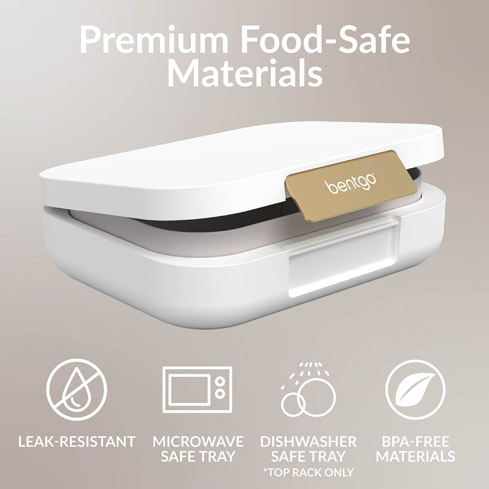 Bentgo® Modern Lunch Box - White | Premium Food-Safe Materials - Leak-Resistant, Microwave Safe Tray, Dishwasher Safe Tray, And Made With BPA-Free Materials