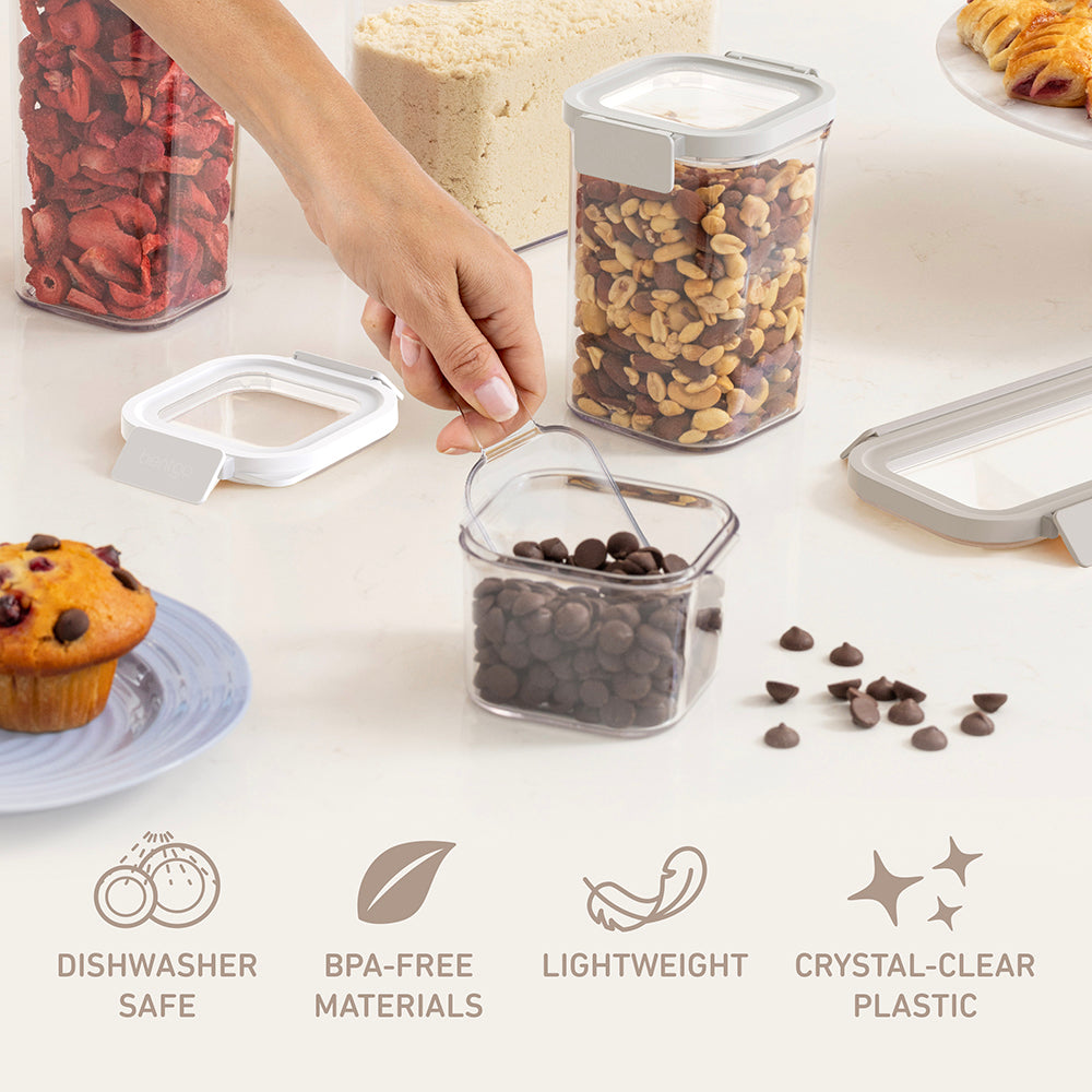 Bentgo® 3-Piece All Purpose Scoop Set (Clear) | Dishwasher Safe, Made With BPA-Free Materials, Lightweight, And Crystal-Clear Plastic