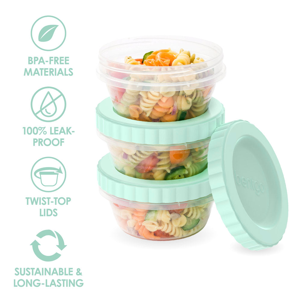 Bentgo® Prep Twist-Top Fluid Ounce Containers (20-Piece) - 8-Fluid Ounce - Honeydew | BPA-Free Materials, 100% Leakproof, Twist-Top Lids, And Sustainable & Long-Lasting