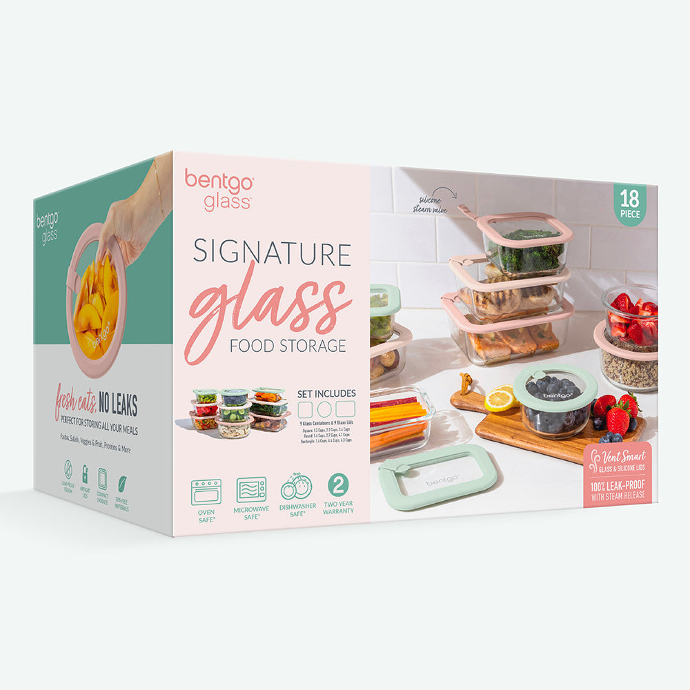 Bentgo Signature Glass Food Storage Set (18-Piece) - Desert Sage | Packaging
