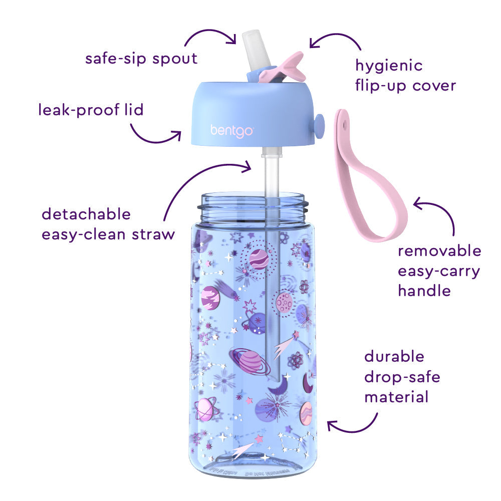 Bentgo Kids Prints Lunch Boxes & Water Bottles - Unicorn/Lavender Galaxy